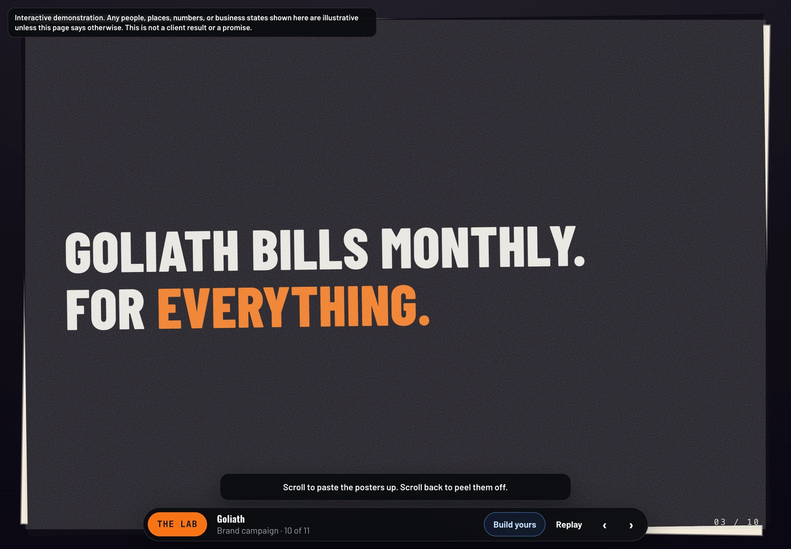 The bold orange Little Fight poster from the scrolling campaign.