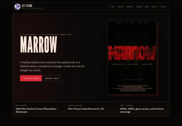 CC Films website capture published in the Little Fight NYC case study.