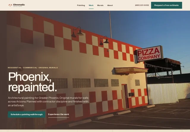 Chromatic Painting & Design website capture published in the Little Fight NYC case study.