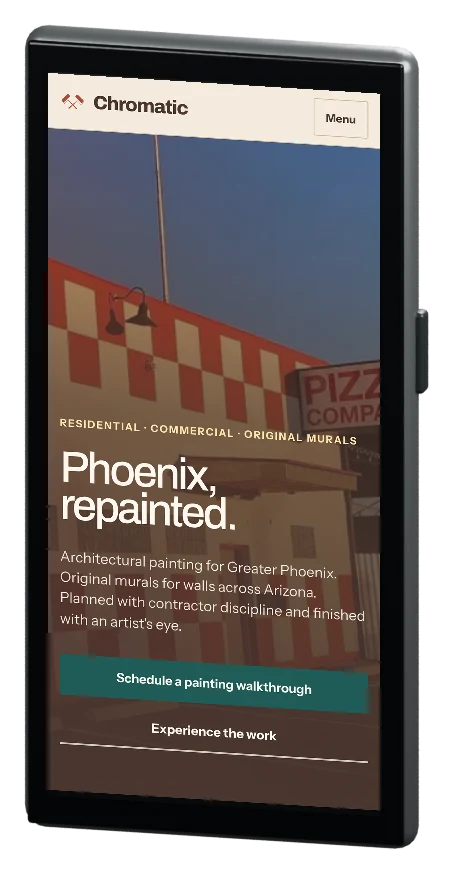 Chromatic website on a phone
