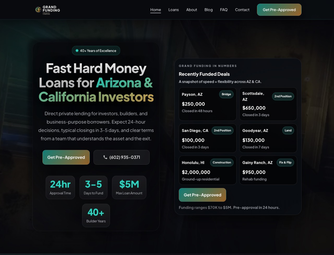 Grand Funding LLC website preview